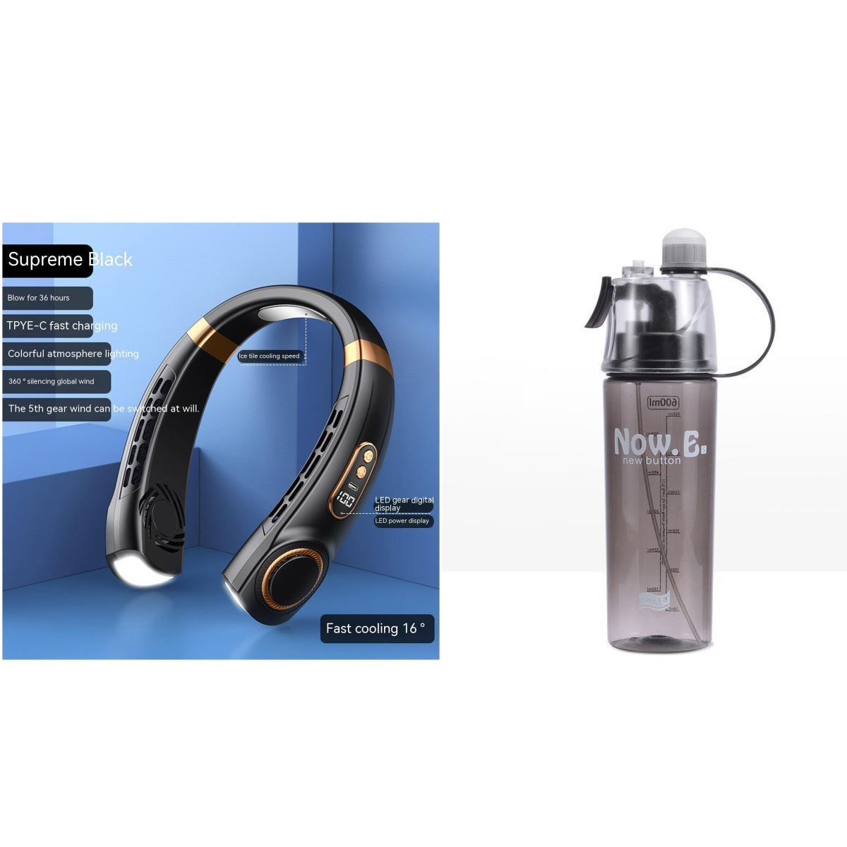 Portable Neck Fan USB Rechargeable Hands Free Hanging Cooling Fan Summer