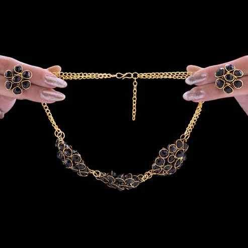 ✨ Black Crystal Choker Necklace &amp; Earring Set for Women – Luxury Festive Jewellery
