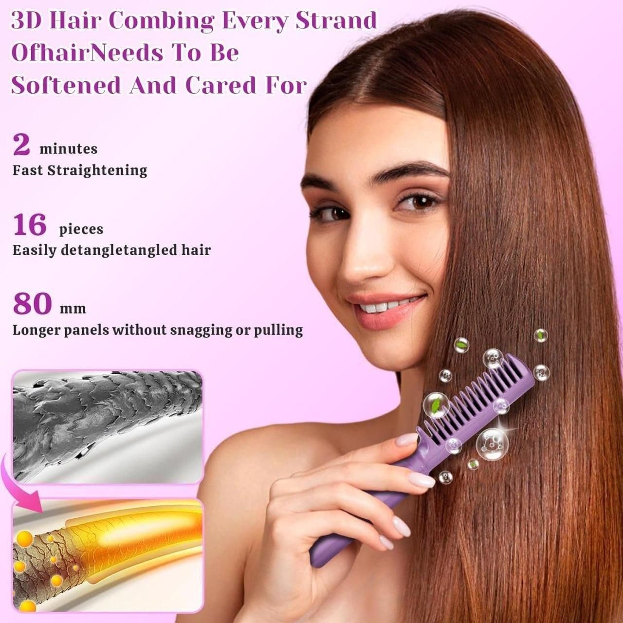 ✨ Meneflix Cordless Mini Hair Straightener Comb – Rechargeable Portable Styling Tool for Women