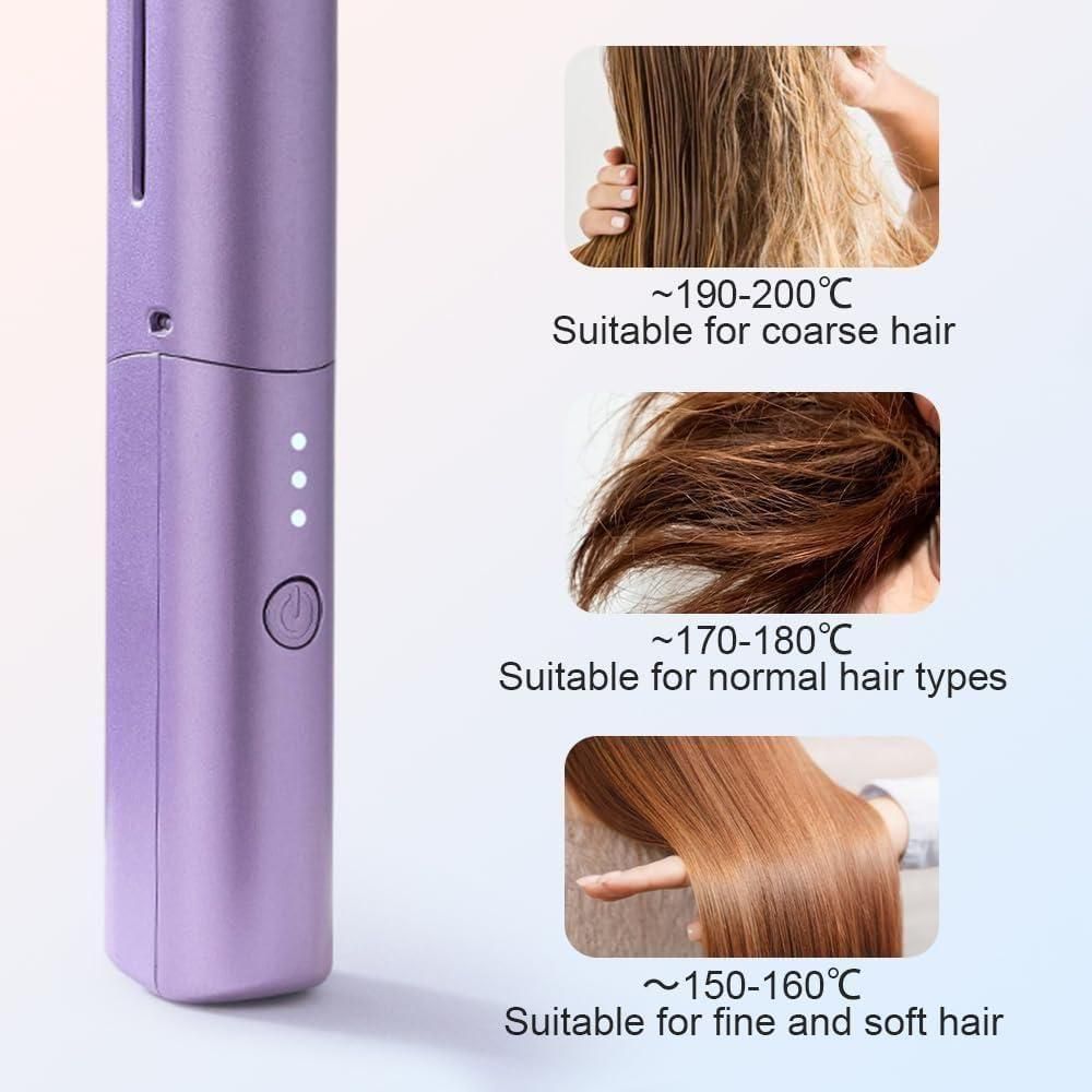 ✨ Meneflix Cordless Mini Hair Straightener Comb – Rechargeable Portable Styling Tool for Women