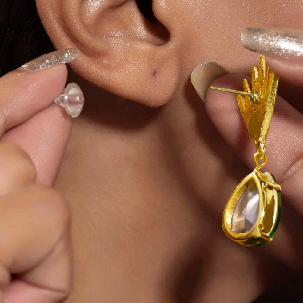 ✨ Royal Emerald Gold-Plated Necklace & Earring Set for Women – Premium Festive Jewellery Combo